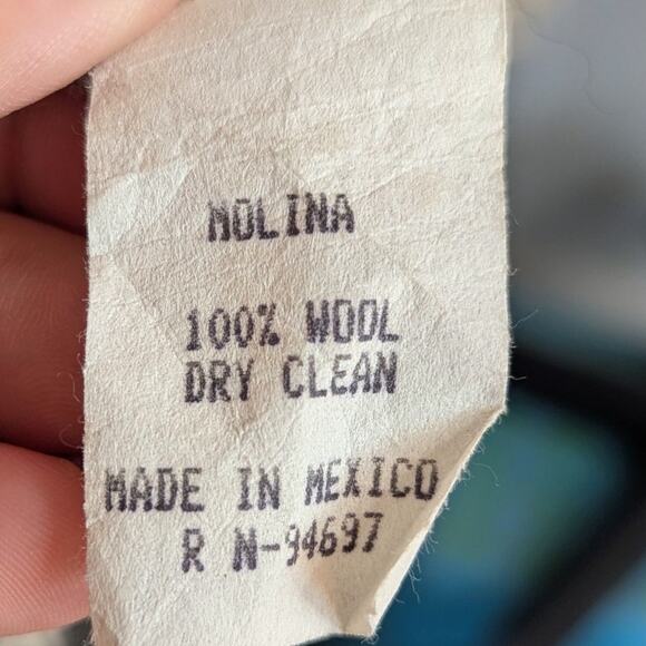 Vintage 60s 70s Molina Woven Wool Poncho ~ Taupe ~ Made in Mexico ~ fringed - Picture 6 of 6